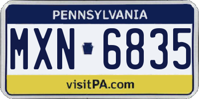 PA license plate MXN6835