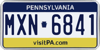 PA license plate MXN6841