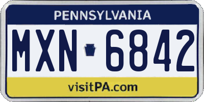 PA license plate MXN6842