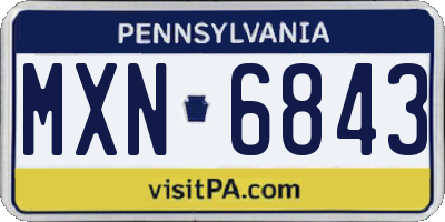 PA license plate MXN6843