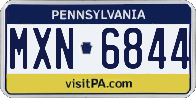 PA license plate MXN6844