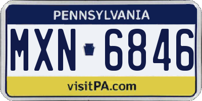 PA license plate MXN6846