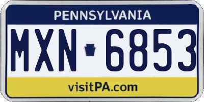 PA license plate MXN6853