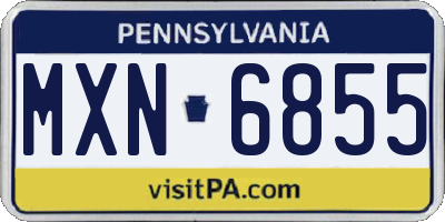 PA license plate MXN6855