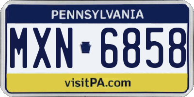PA license plate MXN6858