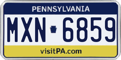 PA license plate MXN6859