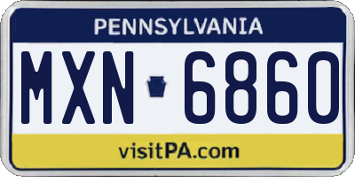 PA license plate MXN6860