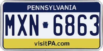 PA license plate MXN6863