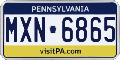 PA license plate MXN6865