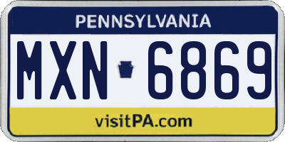 PA license plate MXN6869