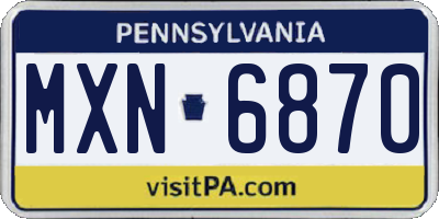 PA license plate MXN6870