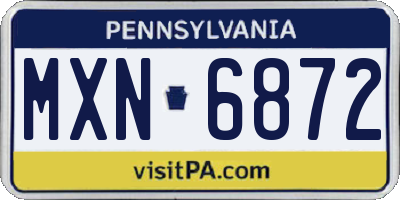 PA license plate MXN6872