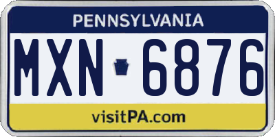 PA license plate MXN6876