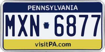 PA license plate MXN6877