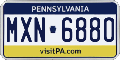 PA license plate MXN6880
