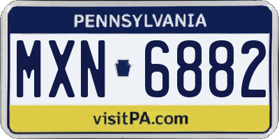 PA license plate MXN6882