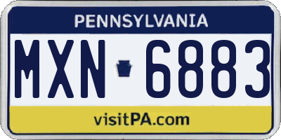 PA license plate MXN6883