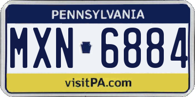 PA license plate MXN6884