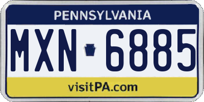 PA license plate MXN6885