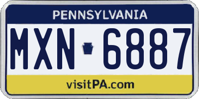 PA license plate MXN6887