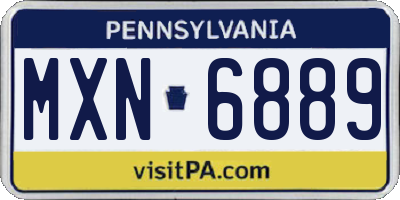 PA license plate MXN6889