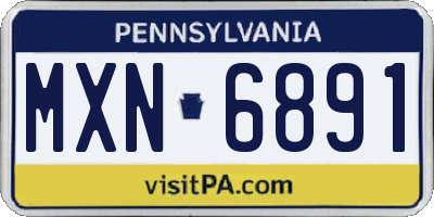 PA license plate MXN6891