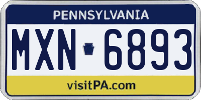 PA license plate MXN6893
