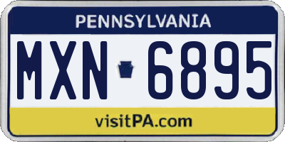 PA license plate MXN6895