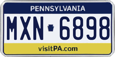 PA license plate MXN6898