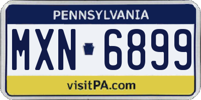 PA license plate MXN6899