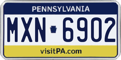 PA license plate MXN6902