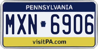 PA license plate MXN6906