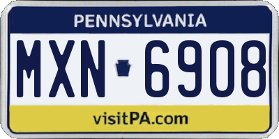 PA license plate MXN6908