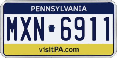 PA license plate MXN6911
