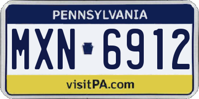 PA license plate MXN6912