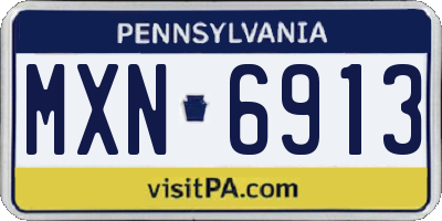 PA license plate MXN6913