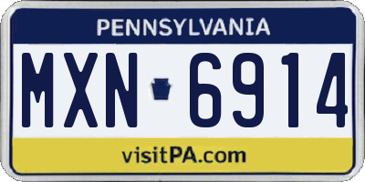 PA license plate MXN6914