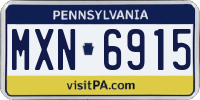 PA license plate MXN6915