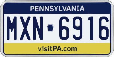 PA license plate MXN6916
