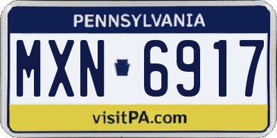 PA license plate MXN6917