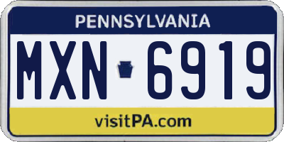 PA license plate MXN6919