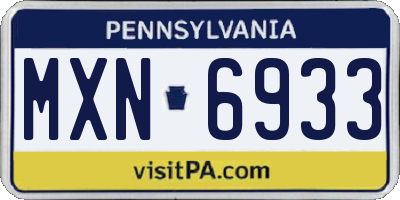 PA license plate MXN6933