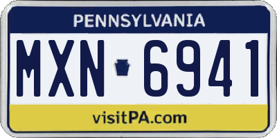 PA license plate MXN6941