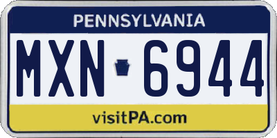 PA license plate MXN6944