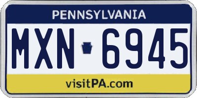 PA license plate MXN6945