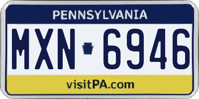 PA license plate MXN6946