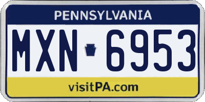 PA license plate MXN6953