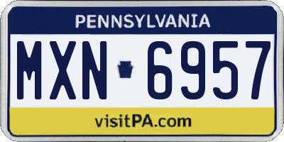 PA license plate MXN6957