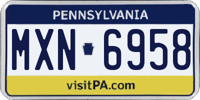 PA license plate MXN6958