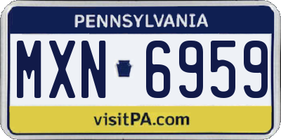 PA license plate MXN6959